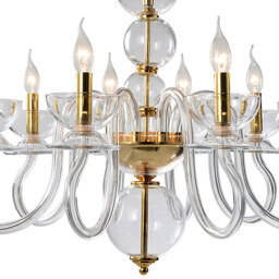 P2325-6 Gold/Iron+Transparent glass Люстра (MODERN LAMP)
